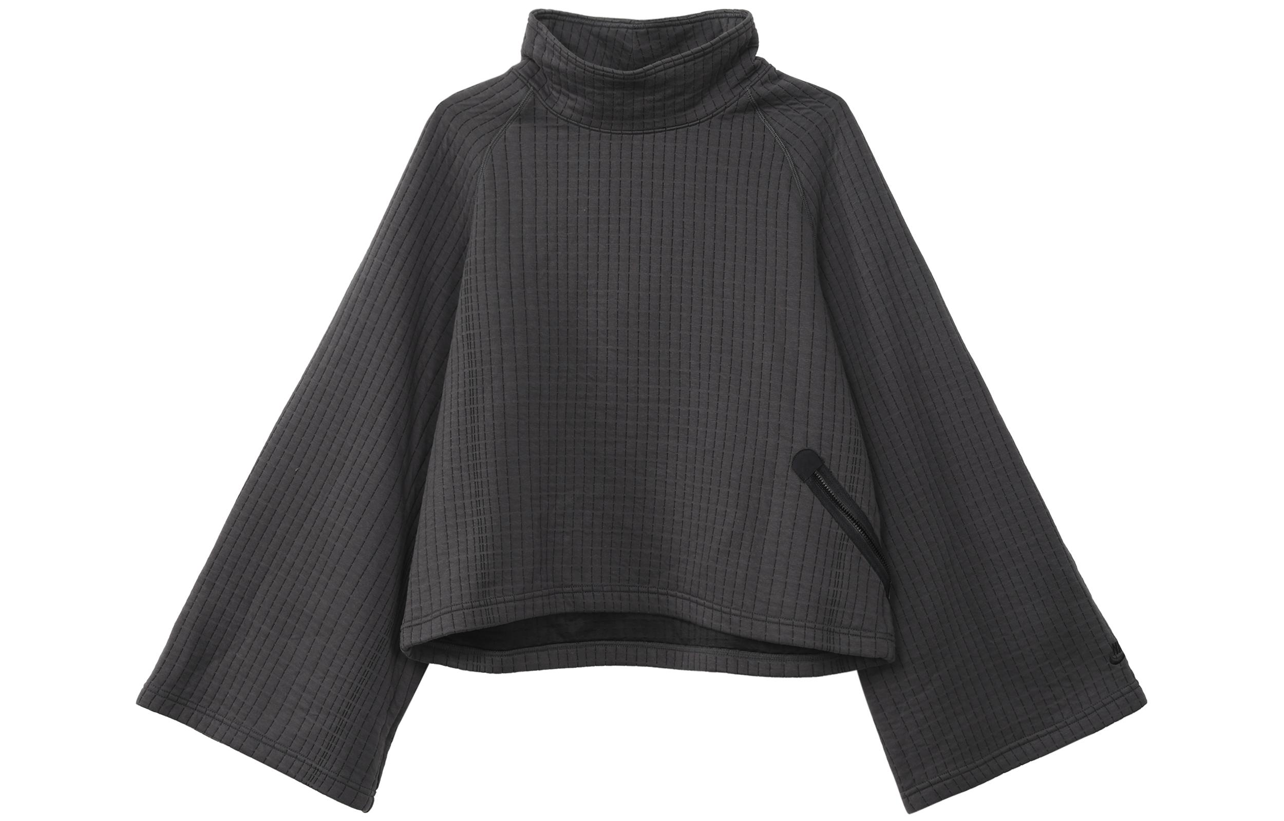 Nike Sweatshirts Women s Gray Stand Collar Moderate Regular DD4605-060 M