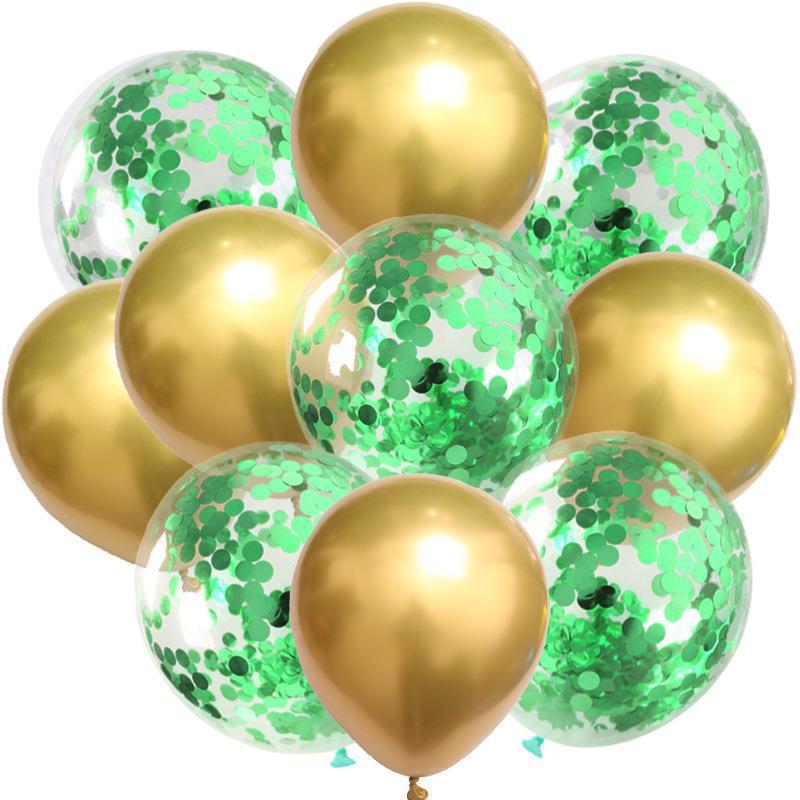 Birthday & Ceremony Decoration Balloon Set: Metallic Sequins, Table & Ground Floating Balloons.