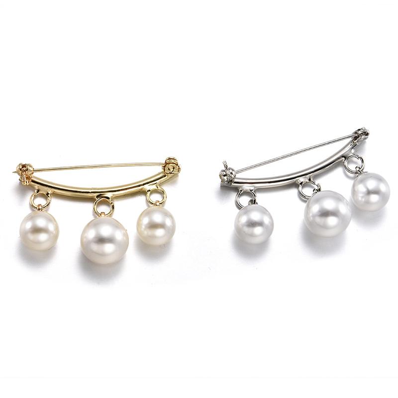 Pearl Fixed Strap Pendant Brooch, Safety Pin Design, Sweater Cardigan Clip Decoration Brooch