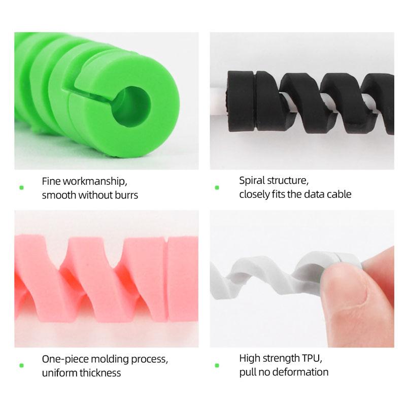 5/10PCS Spiral Cable Organizer USB Charging Data Line Bobbin Winder Protector Wire Cord Saver Protective Sleeve For Phone Cable