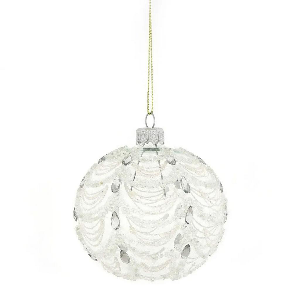 The Seasonal Gift Co. Glass Wave Pattern Bauble
