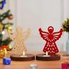 Fairy Showpiece Decorative Tea Light Candle Holders(Set of 2, Wooden Red Golden)Tea Light Holders|Diwali Christmas Decoration Items