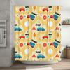 Vibrant Car-themed Bathroom Shower Curtain for Kids Fun Animal Print Waterproof Fabric Shower Curtain with Hooks Set Home Decor