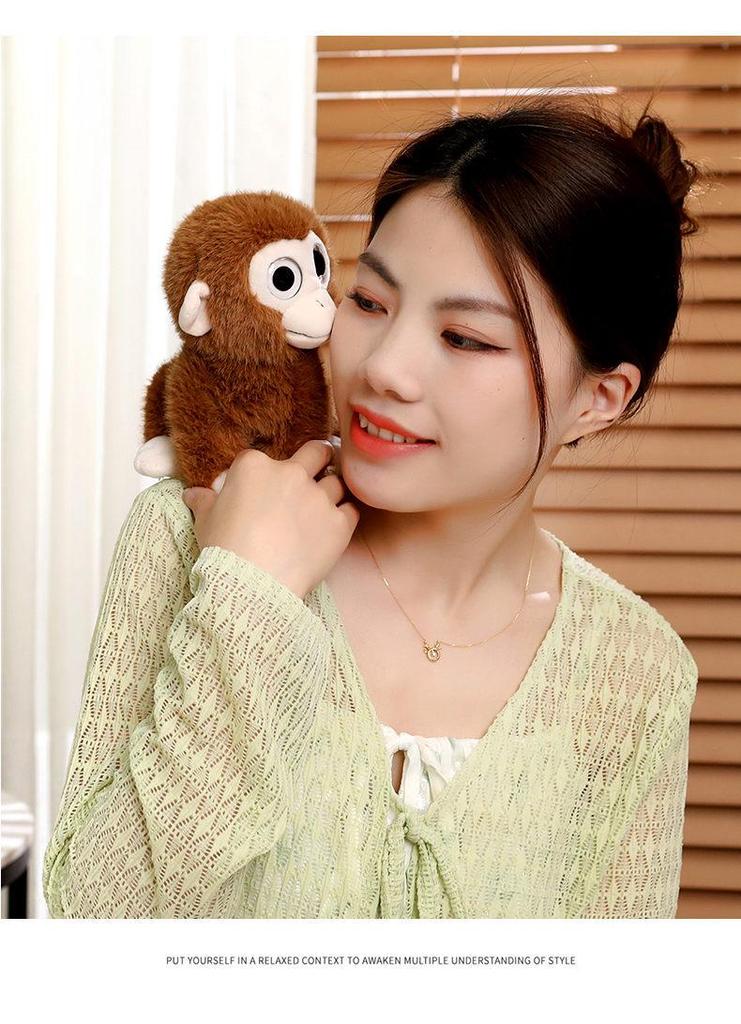 Golden Snub-Nosed Monkey Plush Toy - Cute Big-Eyed Doll