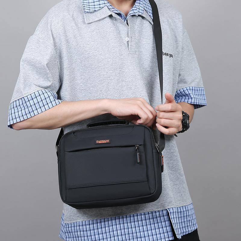 Professional Men's Crossbody Bag - Water-Resistant Oxford Messenger for Work (Large Capacity Oxford Sling with Secure Zippers)