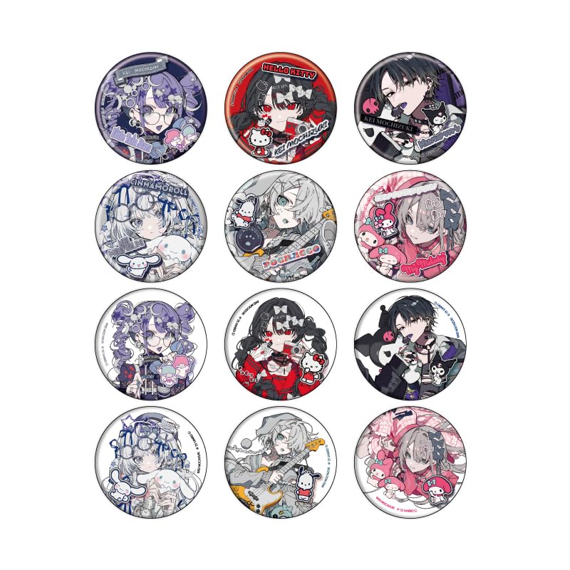 Kei Mochizuki X Sanrio Characters 01 Can Badge Box of 12 [Collaboration Illustration]