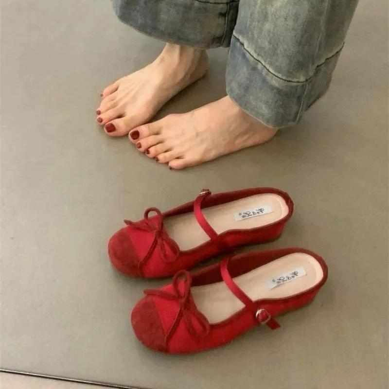 Fashion Women's Bow Toe Half Slippers Summer Non-Slip Inner Heightening Mary Jane Shoes for Women Soft Soled Breathable Sandals Slippers