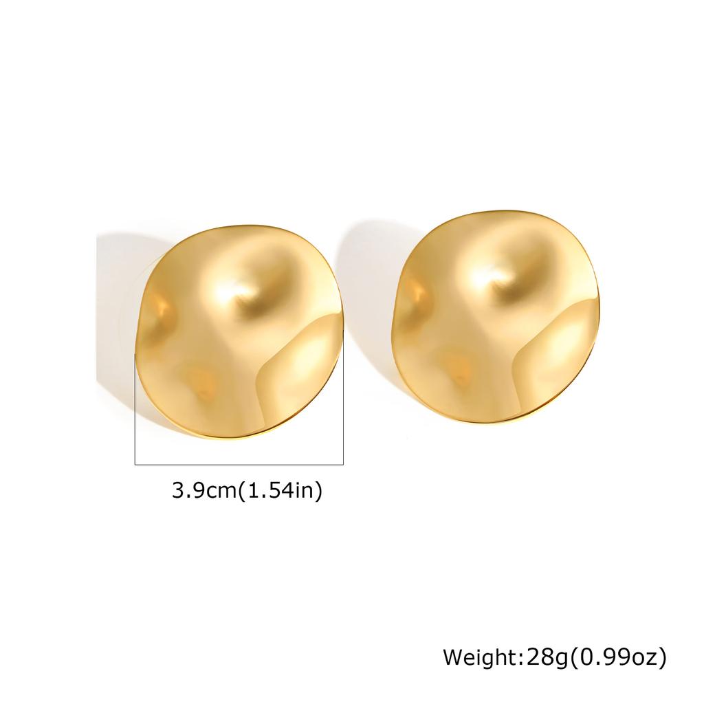 Exaggerated Irregular Big Stud Earrings for Women, Stainless Steel Gold Plated Large Earrings, Geometric Luxury Jewelry Party