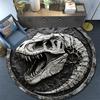 Dinosaur Skull Round Area Rug,Carpet Rug for Living Room Bedroom Sofa Playroom Decor,Non-slip Floor Mat