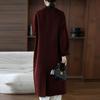 100% Wool Women Coat TIDENOVEL Autumn Wool Long Coat Handmade Pea Coat Winter Warm Wool Long Jacket Overcoat