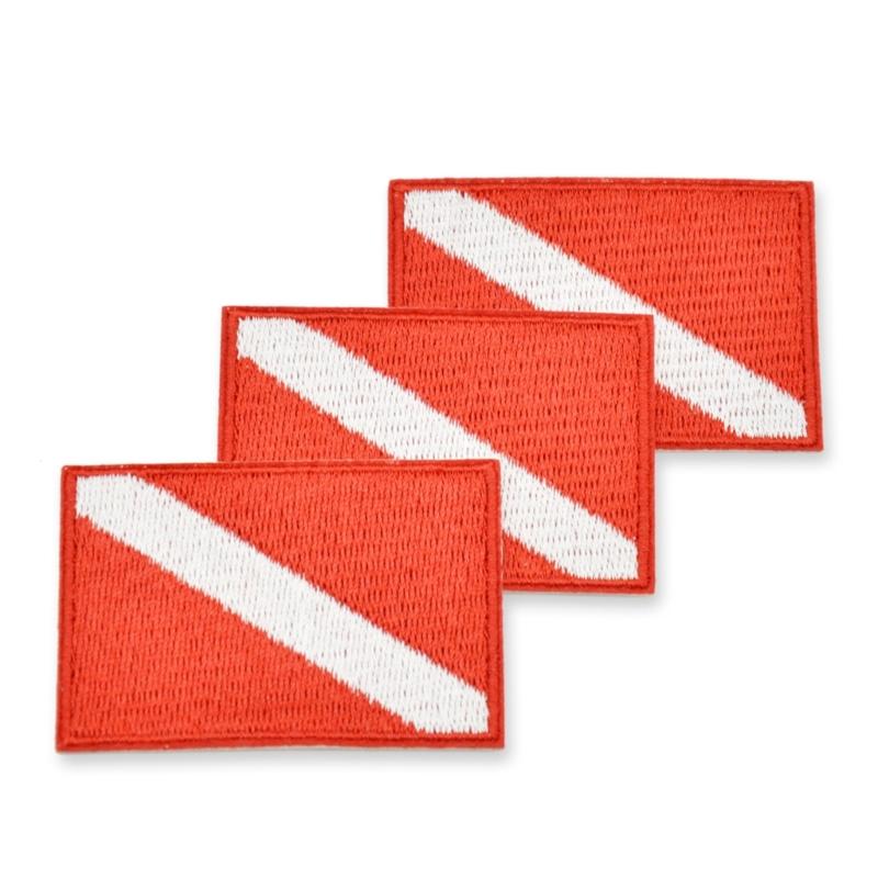 Pack of 3 Fade Resistant Scubas Diving Emblems Quality Fabric Embroidered Diving Flag Badges Ideal for Backpacks and Hat