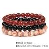 8mm Naturstein Armband Set 3 Teile/satz Rhodonit Rose Rosa Quartzs Mondstein Amethysten Hämatit Armbänder Für Frauen Männer Schmuck