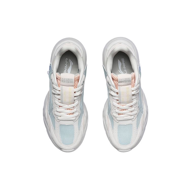 Li Ning Classic Casual Low Top Running Shoes Women Sneakers Light-Blue Gray AGCR166-2