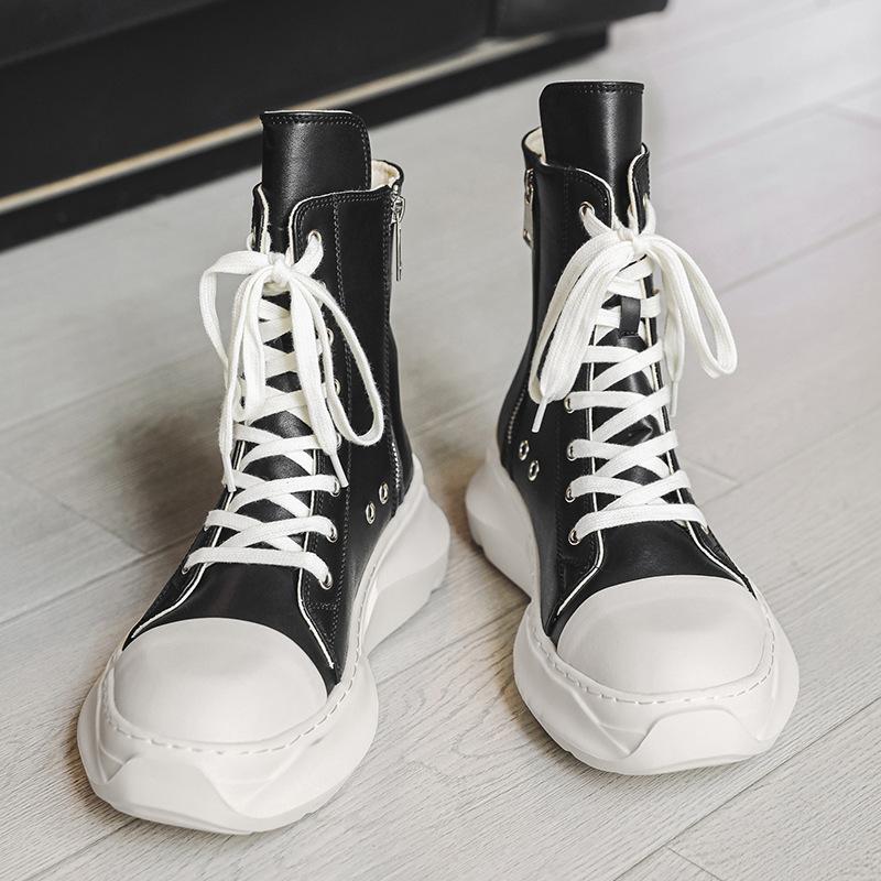 Martin boots high-top board shoes platform ruffian handsome niche high-end side zipper American locomotive boots L