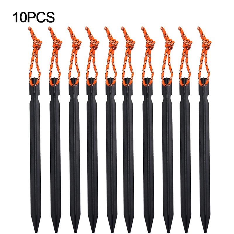 18cm Zeltheringe Aluminium Zeltpfahl Bodennägel mit reflektierendem Seil Outdoor Camping Wanderausrüstung Zeltzubehör