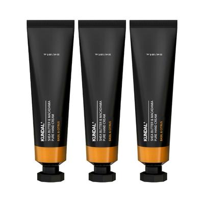 Kundal Shea Butter & Macadamia Pure Hand Cream Basil & Citrus 50ml*3Pcs