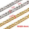 2meters 1Meter Gold Color Stainless Steel Chains for Jewelry Making DIY Necklace Bracelet Choker 2.5mm 4mm 5mm Chain Wholelsale