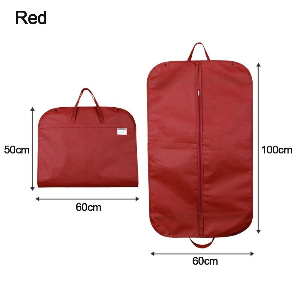 

Складной чехол для одежды Портативный Однотонный Чехол для хранения костюмов Нетканый Чехол для хранения одежды Пылезащитный Чехол для подвешивания в шкафу для путешествий красный