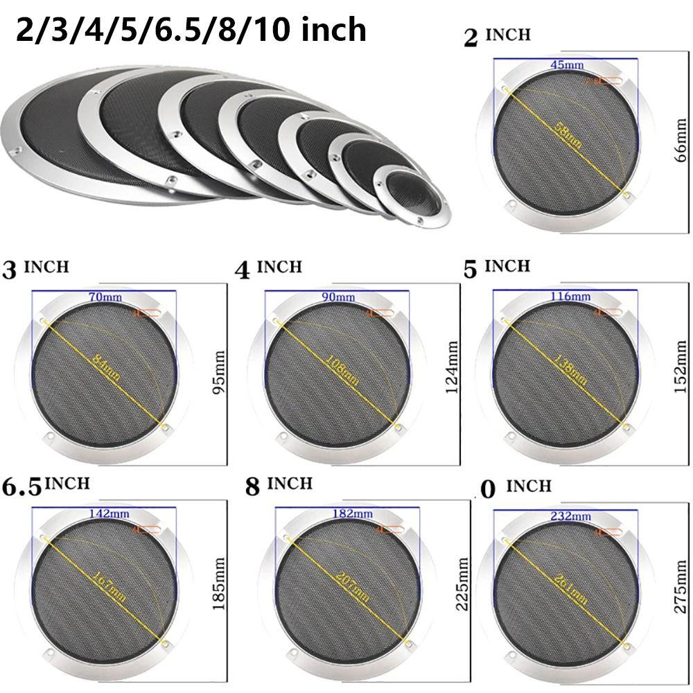 1Pcs 2/3/4/5/6.5/8/10 inch Speaker Net Cover Metal Iron Wire Grilles High-grade Speakers Plastic Frame Enclosure Decorative Mesh