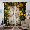 2pcs Vibrant Sunflower Curtains Blackout Window Drapes Rustic Decor Holiday Window Treatment Farmhouse Decor Rod Pocket Cur