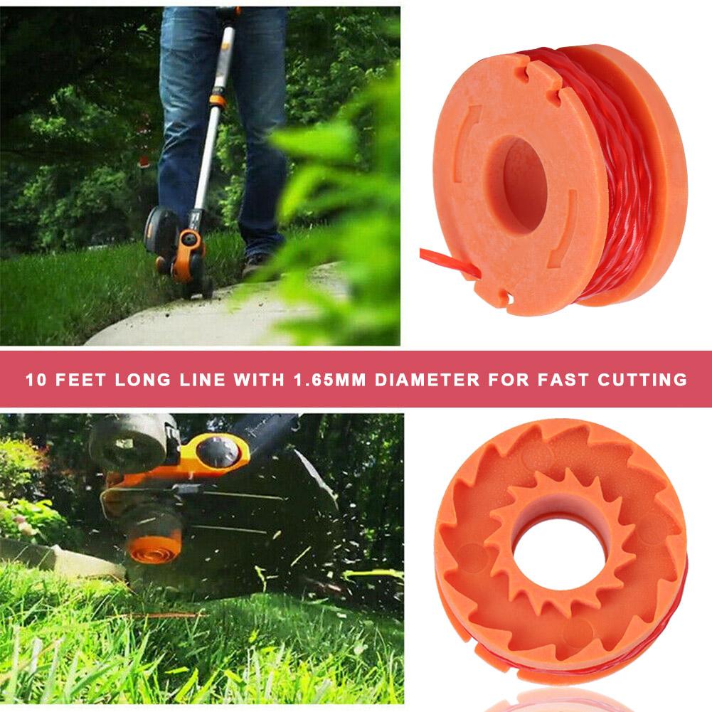 6Pcs Trimmer String Spool Line with Cover Set Accessories Fit for WORX WA0010 Trimmer