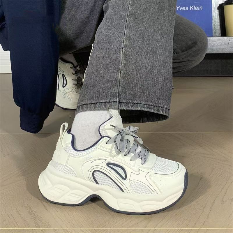 Breathable Sneakers Women's Summer New Versatile Retro Student Casual Shoes Thick-soled Heightening Dad Shoes