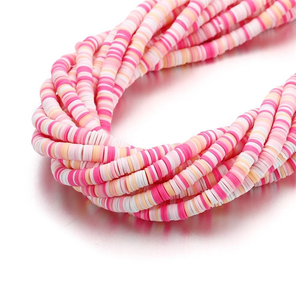370Pcs/Lot 6mm Flat Round Polymer Clay Beads Chip Disk Loose Spacer Handmade Beads for DIY Jewelry Making Bracelet Necklace