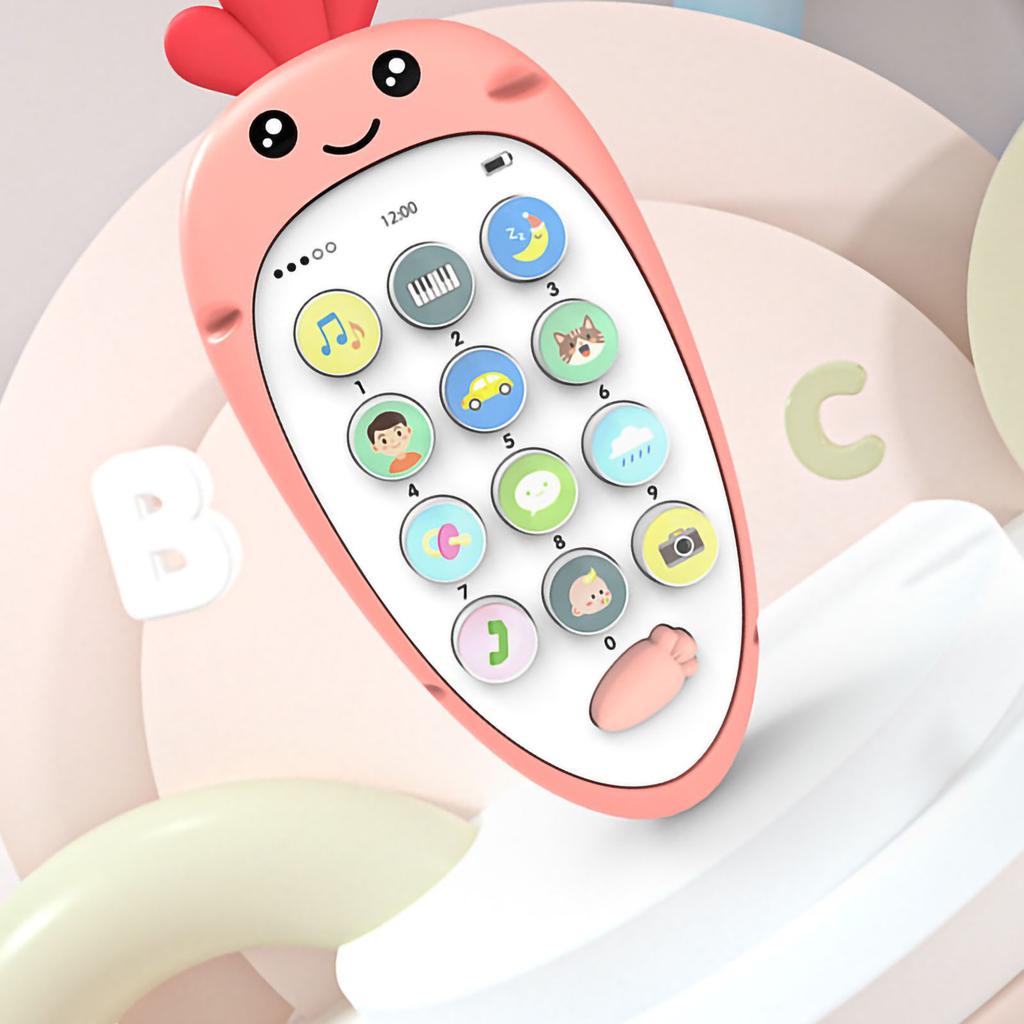 Babytelefon leketøy silikon Baby late som telefon leke nepe formet leke telefon interaktive leker Rosa