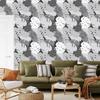 Tropical Leaves Wallpaper in Shades of Gray for Living Room and Bedroom 50x1000