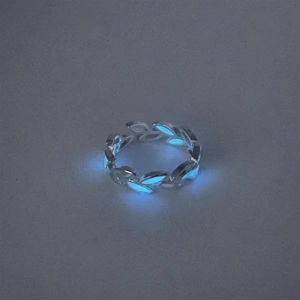 

Luminous Star Ring Creative Luminous Pentagram Male Female Same Style Ring Couple Ring Fashion Versatile Love Ring Leaf Ring New