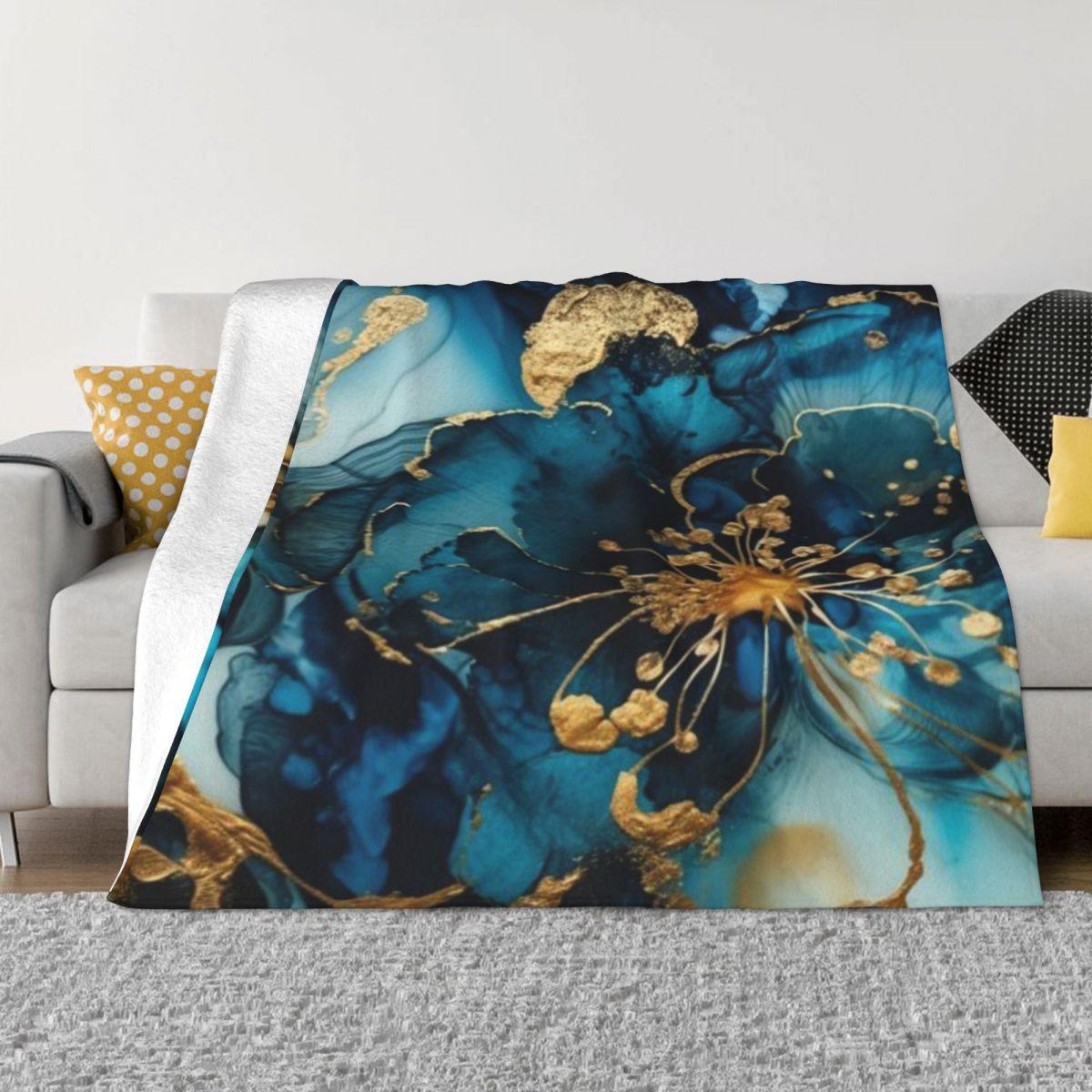 Abstract Dark Floral Personalized Home Decor An Ultra-Soft Micro Fleece Blanket 50x60in