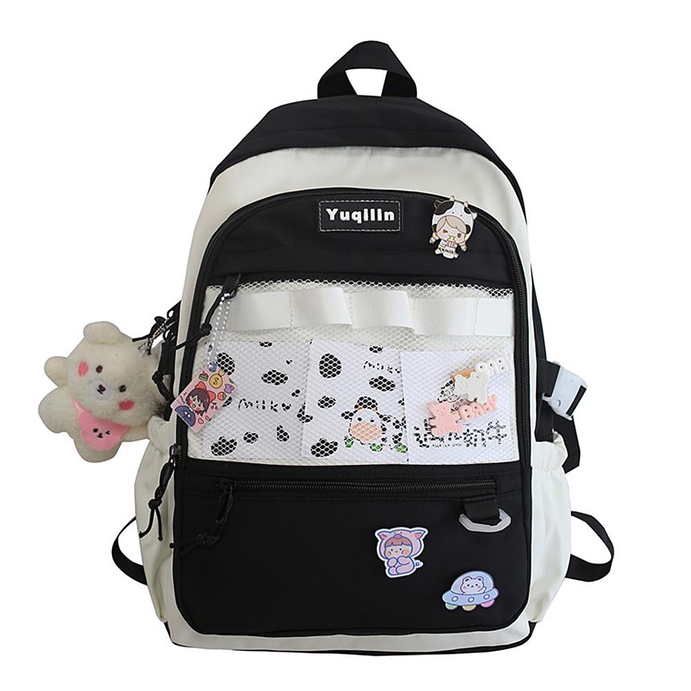 Kawaii Backpack with Pins Kawaii School Backpack Cute Aesthetic Backpack Cute Kawaii Backpack for Teenage Girls Trave