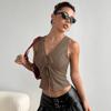 Top ajustado con cordones de verano para mujer