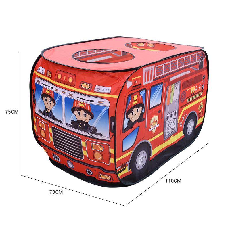 Kids Children Tent Popup Play Tent Toy Garden Lawn Foldable Playhouse Fire Truck Game House Bus Tent Indoor Outdoor Game