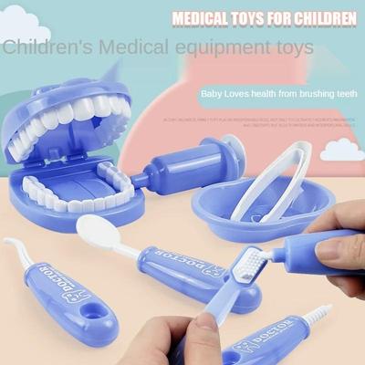 Set di giocattoli per dentista di simulazione per bambini da 9 pezzi Bel regalo per bambini Set di giochi di ruolo per dentista interattivo Set di giocattoli di finzione