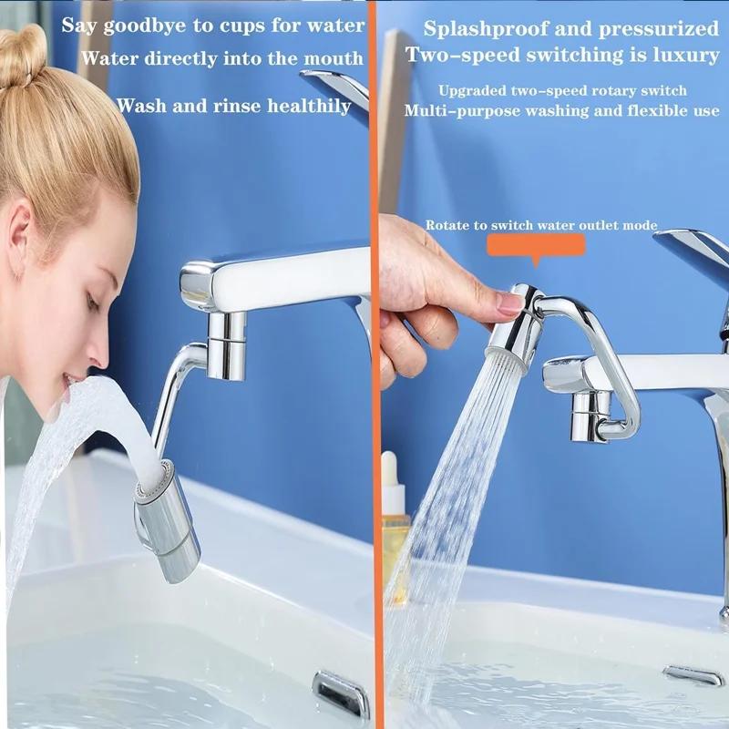 1440 Kitchen Scalable Metal Faucet Aerator Bathroom Tap Splash-proof Bubbler Faucet Filter Nozzle Tap Saving Water Extender