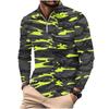 Men's Camouflage Sweatshirt Polo Shirt Zip Pocket Men's Long Sleeve Sports Polo