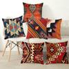 Modele boeme Husă de perne din in Multicolore Geometrie etnică abstractă Imprimare Husă de perne decorative Sufragerie canapea pernă