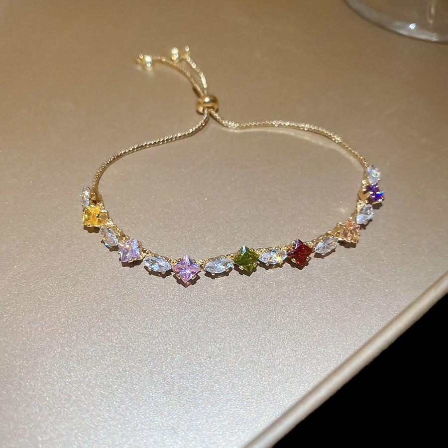 Electroplated Zircon Sun Love Bracelet Niche Sweet Versatile Bracelet Temperament Light Luxury High-end Jewelry Women