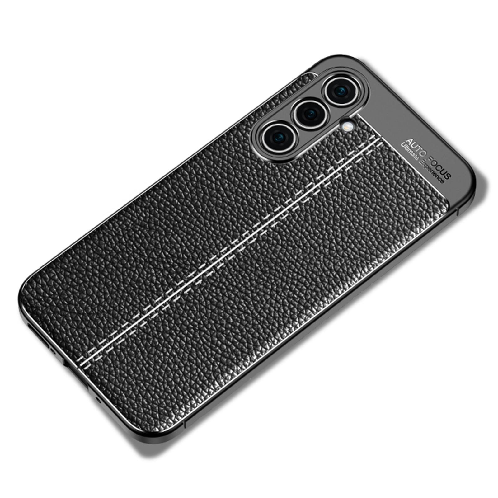 

Soft TPU Case for Samsung Galaxy A54 5G,Litchi Texture Anti-scratch Protective Phone Cover Black