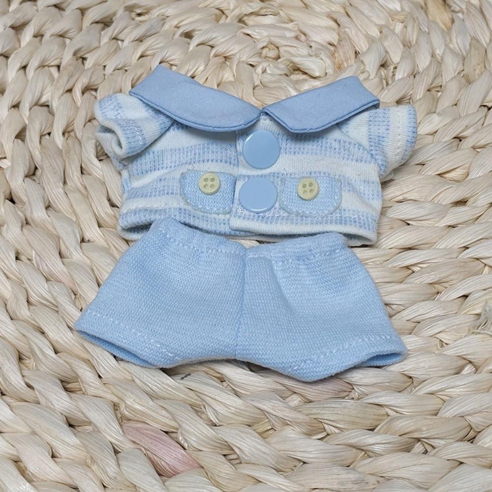 1 Set Blue 10cm Cotton Doll Clothes Casual Suit Doll Dress Up Set  Doll Accessories