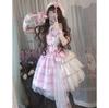SSUPTEMBER II Princess Lolita Jumper JK High School Girl Cosplay Short Mori Costume School Events Dress, Skirt, Uniform, Costume, Sleeves, Dreamy,