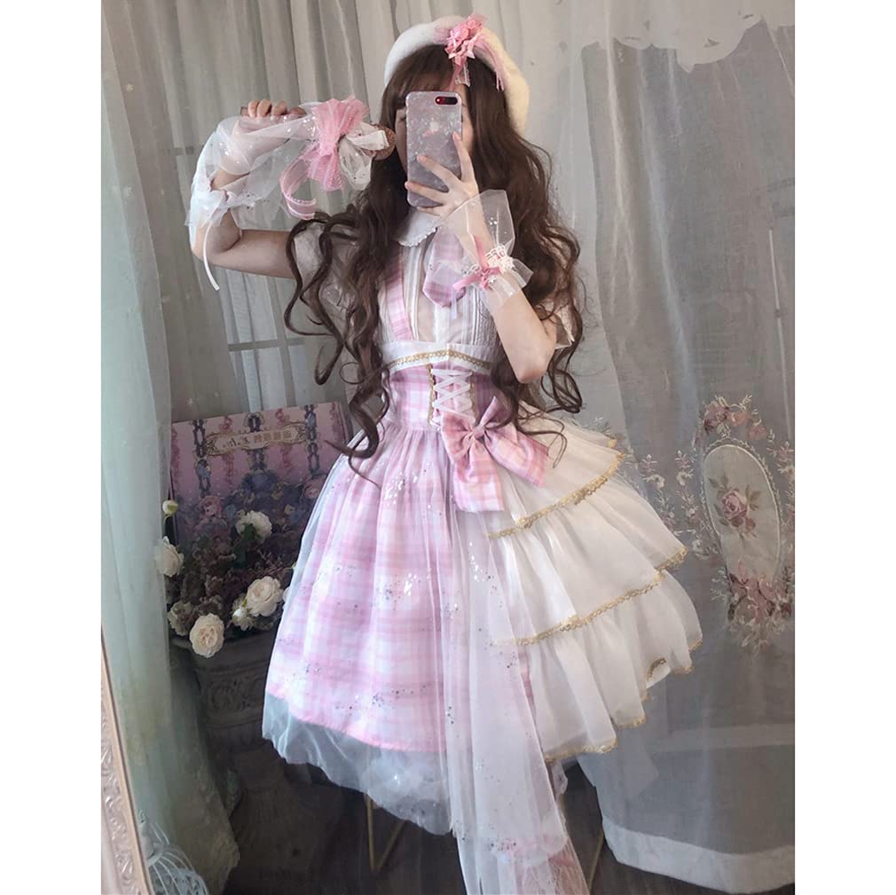 SSUPTEMBER II Princess Lolita Jumper JK High School Girl Cosplay Short Mori Costume School Events Dress, Skirt, Uniform, Costume, Sleeves, Dreamy,