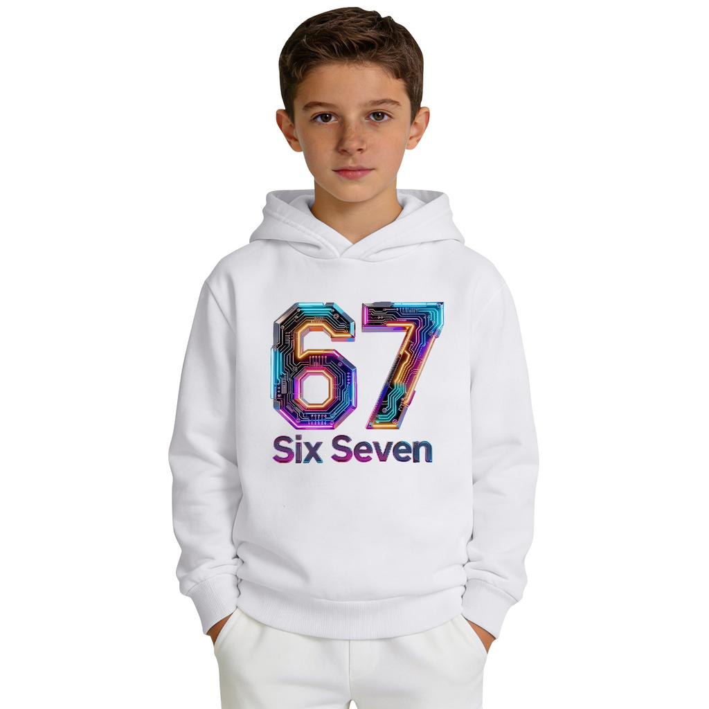 Jungen Bedrucktes Kapuzen-Langarm-Sweatshirt Lässiges Sport-Komfort-Sweatshirt