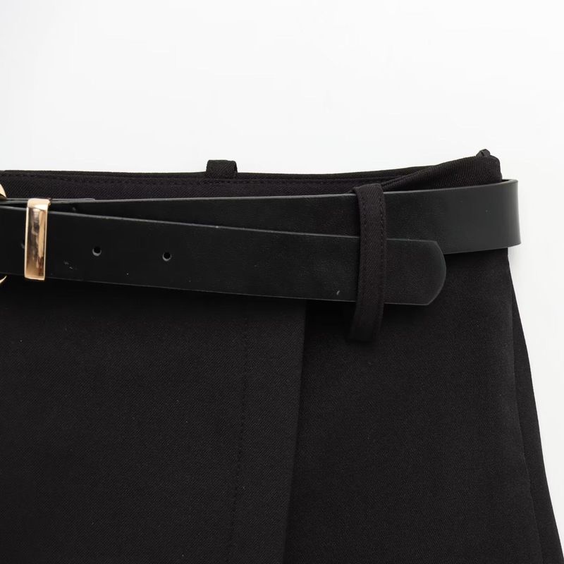 Kaslead New Women clothes Western Style Versitile Fashion With Belt Double Placket Culottes 8741035