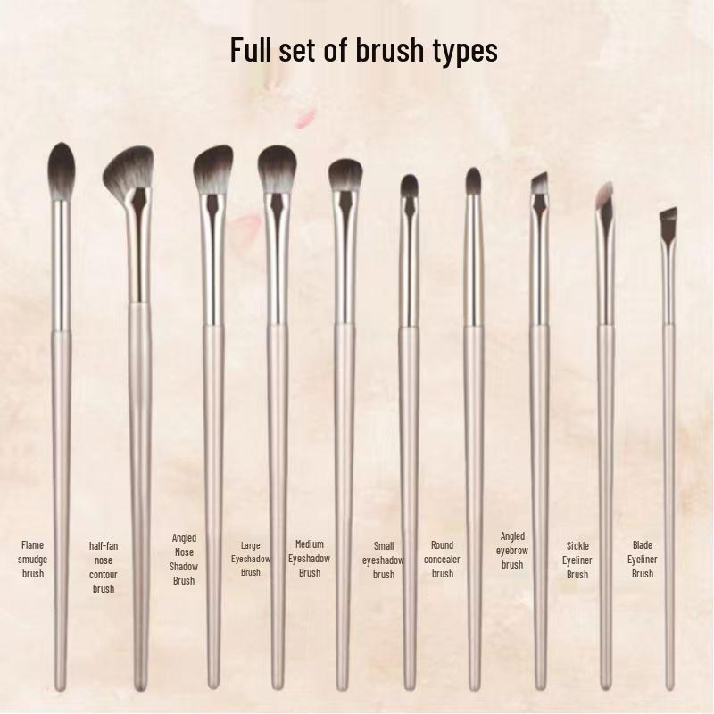 Gold-Plated 15-Piece Eye Makeup Brush Set with Portable Bag