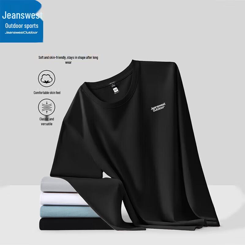 Jeanswest Men's Casual Long Sleeve Pullover T-Shirt