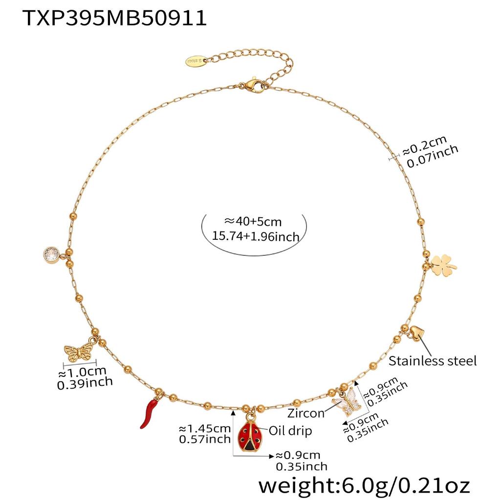 Oumeka Emaille Insekten Accessoire Set - Europäische & Amerikanische Mode Halskette Armband Combo