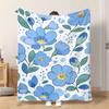 Fflannel Blanket 1pc Beautiful Blue Flowers Blooming Soft Comfortable and Warm This Nap Blanket/sofa Blanket Is Suitable for All S