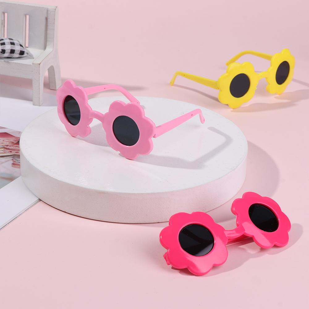 Cute Dress Up Accessories Multicolor Sunglasses Sun Flower Shaped Doll Eyeglasses Toys Glasses